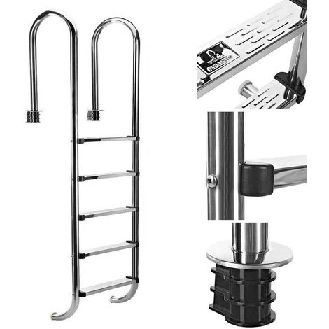 Bc-elec - PL004 Echelle De Piscine à 4 échelons En Acier Inoxydable 304SS, 183cm, Escalier Piscine à 4 Marches 3 Bc-elec - PL004 Echelle De Piscine à 4 échelons En Acier Inoxydable 304SS, 183cm, Escalier Piscine à 4 Marches