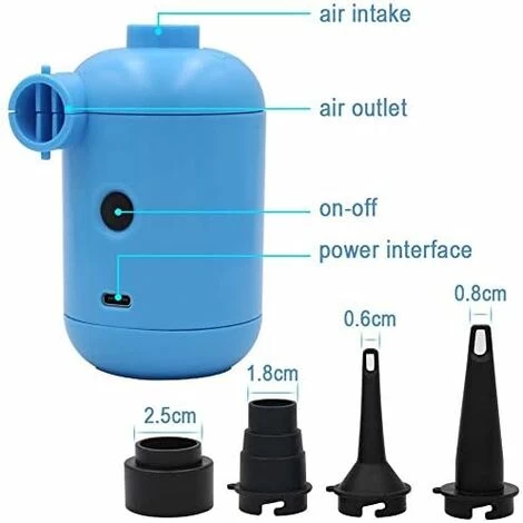 Mini Pompe Électrique, Pompes à Air Electriques Camping Portable USB, Gonfleur Et Dégonfleur Rapide, Gonfleur à 3 Buses Pour Jouets De Piscine à Air, Fontainebleau 5 Mini Pompe Électrique, Pompes à Air Electriques Camping Portable USB, Gonfleur Et Dégonfleur Rapide, Gonfleur à 3 Buses Pour Jouets De Piscine à Air, Fontainebleau – Image 3