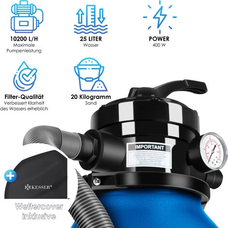 KESSER® Filtre à Sable Filtration à Sable Balles Filtrantes De 700 g, Remplacent 25 kg De Sable Filtrant Filtre De Piscine 10 m³/h Système De Filtration Réservoir Filtrant Pour Piscine Et Piscine 4 KESSER® Filtre à Sable Filtration à Sable Balles Filtrantes De 700 g, Remplacent 25 kg De Sable Filtrant Filtre De Piscine 10 m³/h Système De Filtration Réservoir Filtrant Pour Piscine Et Piscine – Image 2