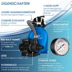 KESSER® Filtre à Sable Filtration à Sable Balles Filtrantes De 700 g, Remplacent 25 kg De Sable Filtrant Filtre De Piscine 10 m³/h Système De Filtration Réservoir Filtrant Pour Piscine Et Piscine 10 KESSER® Filtre à Sable Filtration à Sable Balles Filtrantes De 700 g, Remplacent 25 kg De Sable Filtrant Filtre De Piscine 10 m³/h Système De Filtration Réservoir Filtrant Pour Piscine Et Piscine -Piscine Soldes 51246603 4
