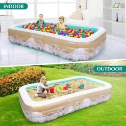 Brace Master Piscine Gonflable Pour Enfants 92 X 56 X 22pour Enfants De 3 Ans Et Plus Piscine Gonflable Pour Enfants Adultes Extérieur Jardin Arrière-cour Vert -Piscine Soldes 51369682 5