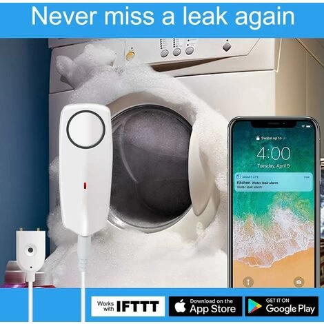 Capteur D'alarme D'eau Avec Détecteur De Fuite WiFi à Bruit Fort Alarme De Fuite De Débordement Leaker De Surveillance à Distance Pour Pompe à Eau Du Sous-Sol Du Chauffe-Eau Macaron 6 Capteur D'alarme D'eau Avec Détecteur De Fuite WiFi à Bruit Fort Alarme De Fuite De Débordement Leaker De Surveillance à Distance Pour Pompe à Eau Du Sous-Sol Du Chauffe-Eau Macaron – Image 4