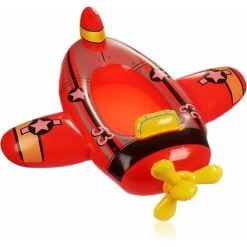 Figurine De Natation En Forme D'avion - Bateau Gonflable Pour Enfants - Matelas Pneumatique Pour Le Plaisir De La Baignade - Figurine De Bain Pour La Plage Et La Piscine (Avion Rouge) -Versailles
