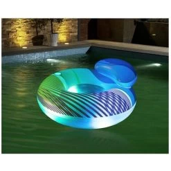 Bouée Avec Dossier Et Lumiere Led Swim Bright 118 X 117 Cm