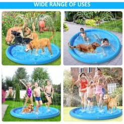 Pecute Tapis De Jet D'eau, Tapis De Pulvérisation Antidérapant 0,55mm Épaisseur Anti-Déchirure, Splash Pad PVC Durable, Jet Fontaine Réglable, Jeu D'eau Exterieur Été Pour Enfant Adulte Chien,S Ø100cm -Piscine Soldes 53559116 5