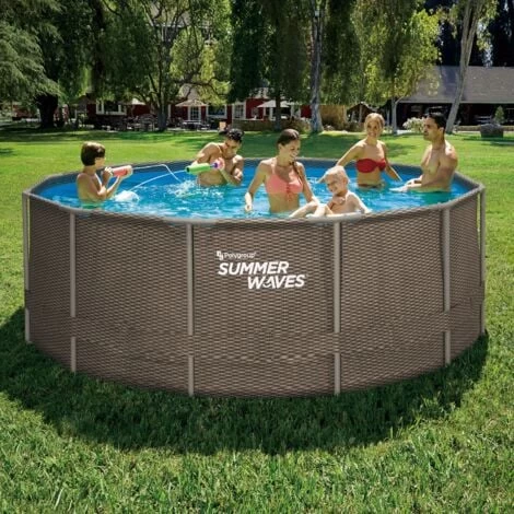 Summer Waves Piscine Tubulaire Rattan ø 3,66x1,22m 3 Summer Waves Piscine Tubulaire Rattan ø 3,66x1,22m