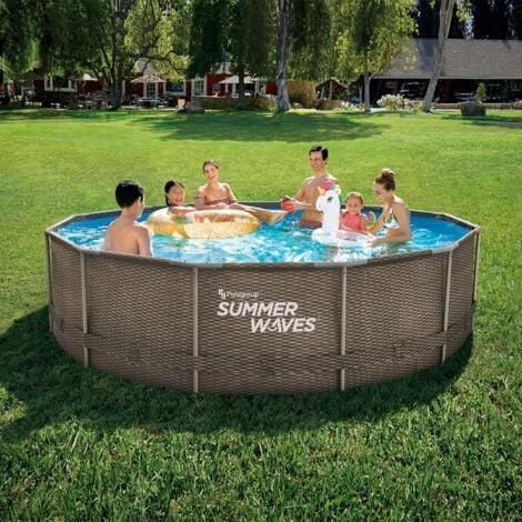 Piscine Tubulaire Rattan ø 3,66m X91cm SUMMER WAVES 3 Piscine Tubulaire Rattan ø 3,66m X91cm SUMMER WAVES