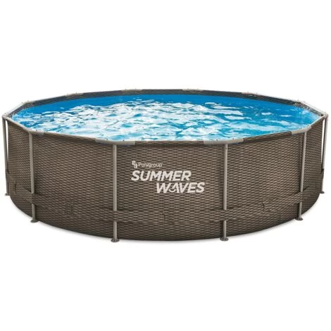 Piscine Tubulaire Rattan ø 3,66m X91cm SUMMER WAVES 4 Piscine Tubulaire Rattan ø 3,66m X91cm SUMMER WAVES – Image 2