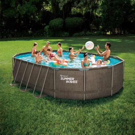 Summer Waves Piscine Tubulaire à Aspect Tressé 6.10x3.66x1.22M SummerWaves 3 Summer Waves Piscine Tubulaire à Aspect Tressé 6.10x3.66x1.22M SummerWaves