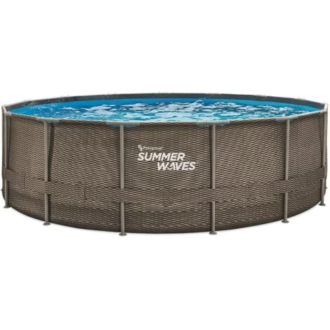 Piscine Tubulaire Rattan ø 4,57x1,22m SUMMER WAVES 4 Piscine Tubulaire Rattan ø 4,57x1,22m SUMMER WAVES – Image 2