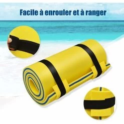 COSTWAY Tapis Flottant Enroulable En Mousse 220 X 90 Cm Avec Oreiller Intégré 3 Epaisseurs Anti-Déchirure Pour Piscine Plage Jaune 9 COSTWAY Tapis Flottant Enroulable En Mousse 220 X 90 Cm Avec Oreiller Intégré 3 Epaisseurs Anti-Déchirure Pour Piscine Plage Jaune -Piscine Soldes 53822279 3
