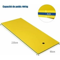 COSTWAY Tapis Flottant Enroulable En Mousse 220 X 90 Cm Avec Oreiller Intégré 3 Epaisseurs Anti-Déchirure Pour Piscine Plage Jaune 10 COSTWAY Tapis Flottant Enroulable En Mousse 220 X 90 Cm Avec Oreiller Intégré 3 Epaisseurs Anti-Déchirure Pour Piscine Plage Jaune -Piscine Soldes 53822279 4