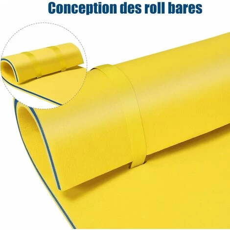 COSTWAY Tapis Flottant Enroulable En Mousse 220 X 90 Cm Avec Oreiller Intégré 3 Epaisseurs Anti-Déchirure Pour Piscine Plage Jaune 7 COSTWAY Tapis Flottant Enroulable En Mousse 220 X 90 Cm Avec Oreiller Intégré 3 Epaisseurs Anti-Déchirure Pour Piscine Plage Jaune – Image 5