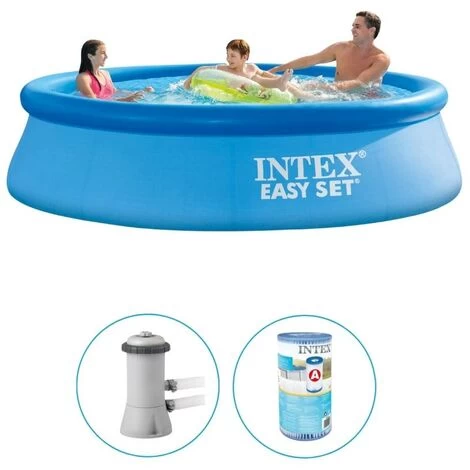 Intex - Easy Set - Piscine Avec Pompe De Filtration - 366x76 Cm - Rondee - Piscine Gonflable 3 Intex - Easy Set - Piscine Avec Pompe De Filtration - 366x76 Cm - Rondee - Piscine Gonflable