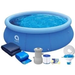 Piscine Hors-Sol Autoportante - Gonflable - 244 X 63 Cm - Avec Pompe - Ensemble Complet