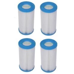 Filtres De Piscine - 20cm X ø10,5cm - Lot De 4 Pièces - Pompe Type 3 - Jusqu'à 5678 Litres Par Heure