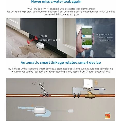 Betterlife Dual Probe Wasserlecksucher Mit 100 Dezibel Tonalarm, Tuya Smart/Smart Life App Push-Benachrichtigung 7 Betterlife Dual Probe Wasserlecksucher Mit 100 Dezibel Tonalarm, Tuya Smart/Smart Life App Push-Benachrichtigung – Image 5