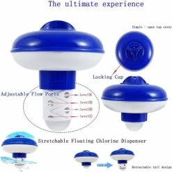 Schwimmbecken-Chlor-Diffusor, Betterlife Einstellbarer Chlor-Diffusor Für Schwimmbecken Chlor-Pool, Chlor-Diffusor Geeignet Für Innen- Und Außenpools, Badewannen, Aufblasbares Spa Usw. -Piscine Soldes 54702124 3
