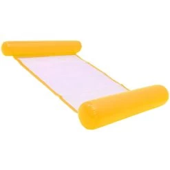 Randaco Hamac Flottant Piscine Matelas Piscine Filet 4-en-1 Hamac De Piscine Multi Usage Pliable Hamac Gonflable Portable Flotteur Ultraléger Pour L'adulte Jaune
