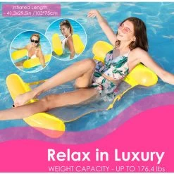Randaco Hamac Flottant Piscine Matelas Piscine Filet 4-en-1 Hamac De Piscine Multi Usage Pliable Hamac Gonflable Portable Flotteur Ultraléger Pour L'adulte Jaune 10 Randaco Hamac Flottant Piscine Matelas Piscine Filet 4-en-1 Hamac De Piscine Multi Usage Pliable Hamac Gonflable Portable Flotteur Ultraléger Pour L'adulte Jaune -Piscine Soldes 56114260 4