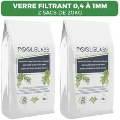 LOT DE 2 SACS 20KG VERRE FILTRANT 0,4 A 1,6 MM