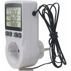 Prise Thermostat Regulateur De Température Numérique Chauffage Refroidissement Avec Sonde, LCD Prise Contrôleur De Température Minuteur Pour Aquarium Incubateur Serre LO-Ron -Piscine Soldes 57915805 2