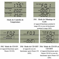 Prise Thermostat Regulateur De Température Numérique Chauffage Refroidissement Avec Sonde, LCD Prise Contrôleur De Température Minuteur Pour Aquarium Incubateur Serre LO-Ron -Piscine Soldes 57915805 4