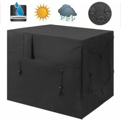 Couverture De Chauffe-Piscine Tissu Oxford 210D Couverture De Pompe à Chaleur De Piscine Housse De Mobilier D'extérieur Pour Climatiseur, Chauffe-Piscine, Mobilier D'extérieur（noir 101×86×78cm）LO-Ron -Piscine Soldes 58064903 4