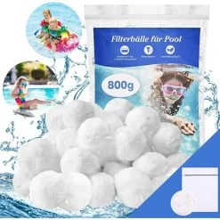 Balle Filtrante Piscine,800g Balles Filtrantes Pour Systèmes De Filtre A Sable Piscine Remplacer 29kg De Sable Filtration Piscine,Convient Aux Systèmes De Filtration Pour Piscine