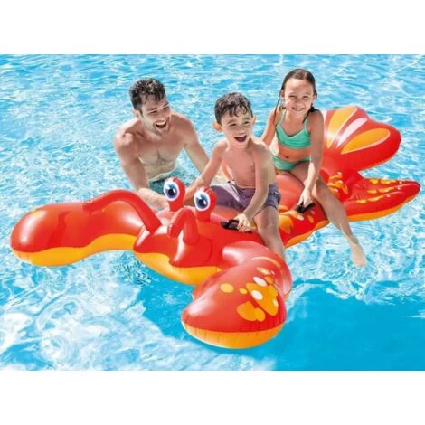 Homard Gonflable à Chavaucher Intex - 213 X 137 Cm - Rouge Et Jaune - Livraison Gratuite 4 Homard Gonflable à Chavaucher Intex - 213 X 137 Cm - Rouge Et Jaune - Livraison Gratuite – Image 2