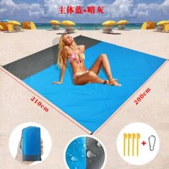 Déstockage Couverture De Plage, 2,1 X 2 M Couvertures De Pique-nique Imperméables Et Résistantes Au Sable Pour Adultes Surdimensionnées, Légères, Portables, Sans Sable, Tapis à Séchage Rapide Pour Vo