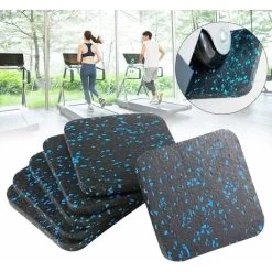 Tapis De Course Absorbeur De Choc Tapis, Domicile Anti-vibrasion Son Isolation Épaissie Sol Coussin Pour Tapis De Course - Noir（6Pcs ）LO-Ron -Piscine Soldes 59402289 5