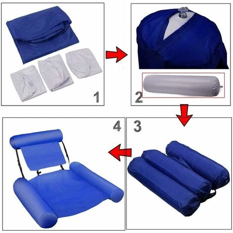 Hamac De Piscine Flotteur Gonflable De Piscine Flotteur De Hamac D'eau Siège Pliable Multi-Usage Pliable Flottantes Hamac Portable Flotteur Pour Plage Partie Vacances,Bleu 6 Hamac De Piscine Flotteur Gonflable De Piscine Flotteur De Hamac D'eau Siège Pliable Multi-Usage Pliable Flottantes Hamac Portable Flotteur Pour Plage Partie Vacances,Bleu – Image 4