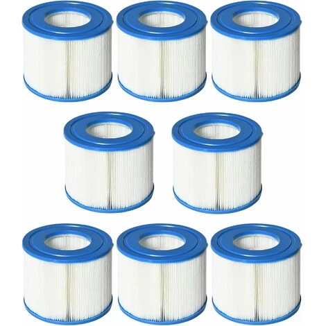 OUTSUNNY Lot De 8 Cartouches Filtrantes Pour Spa - Cartouches De Filtration - PP Bleu Fibres Dacron Blanc 3 OUTSUNNY Lot De 8 Cartouches Filtrantes Pour Spa - Cartouches De Filtration - PP Bleu Fibres Dacron Blanc