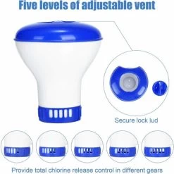 RHAFAYRE Diffuseur Flottant Piscine, 2 Pack Diffuseur De Chlore Flottant Avec Thermométre De Débit Ajustables & Bouchon De Verrouillage Pour Tous Les & Piscines, Spas, Aquariums & Lesétangs Du Poisson -Piscine Soldes 60509681 3