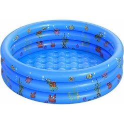 Premier® Piscine Gonflable De Rembourrage De Petite Piscine Pour Enfants Ronde Pliable En PVC Pour Douche Familiale Baignoire Portable En Centre De Jeu De L'eau Pêche (100 CM)