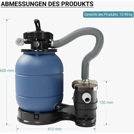 Filtre à Sable Et Particules Système De Filtration Pompe De Filtrage Piscine Swimmingpool 4 Filtre à Sable Et Particules Système De Filtration Pompe De Filtrage Piscine Swimmingpool – Image 2