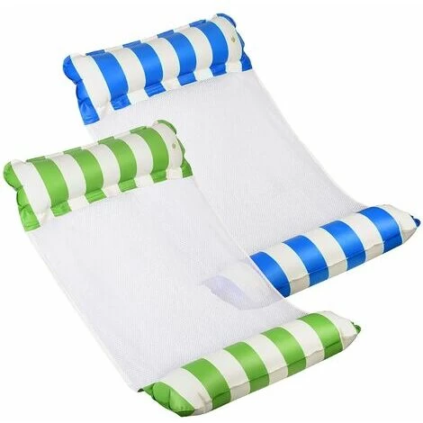 Multi Usage Floattant Hamac Gonflable De Piscineble, Deux Pièces 4 En 1 Flottant De Inclinable Flotteur Hamac, Hamac D'eau Gonflable Pour Piscine, Rayures Bleues Et Vertes (12070cm) 3 Multi Usage Floattant Hamac Gonflable De Piscineble, Deux Pièces 4 En 1 Flottant De Inclinable Flotteur Hamac, Hamac D'eau Gonflable Pour Piscine, Rayures Bleues Et Vertes (12070cm)