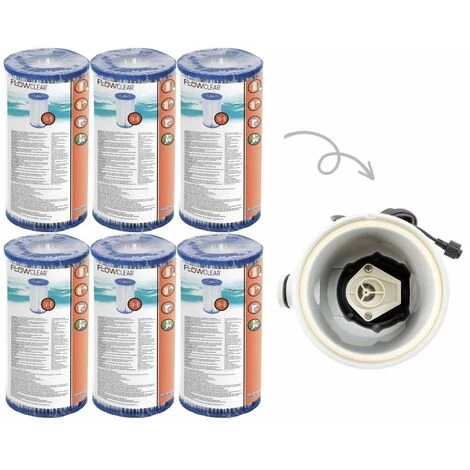 Filtres Type IV - Bestway - Convient à La Pompe De Filtration 58391 - 6 Pièces & Brosse à Récurer WAYS 4 Filtres Type IV - Bestway - Convient à La Pompe De Filtration 58391 - 6 Pièces & Brosse à Récurer WAYS – Image 2