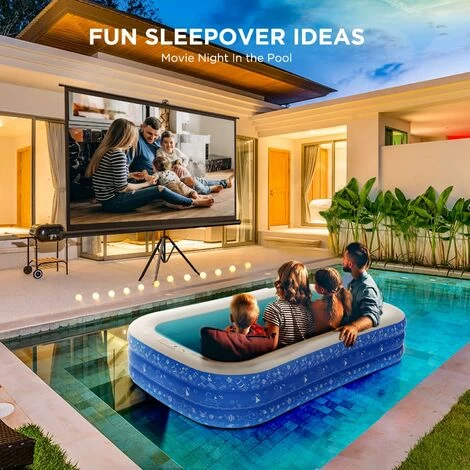 Piscine Gonflable,300x180x50cm Piscine Gonflable Adulte,Piscine Gonflable Rectangulaire Avec Pour Les Cours Extérieures,Jardins Et Les Fêtes Aquatiques 4 Piscine Gonflable,300x180x50cm Piscine Gonflable Adulte,Piscine Gonflable Rectangulaire Avec Pour Les Cours Extérieures,Jardins Et Les Fêtes Aquatiques – Image 2