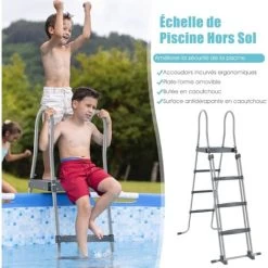 RELAX4LIFE Échelle De Piscine Hors Sol Avec Structure Acier Hauteur 122cm, Patins Antidérapants Sur 6 Pédales, Échelle Double Sécurité Pour Piscine Avec Plate-Forme Amovible 10 RELAX4LIFE Échelle De Piscine Hors Sol Avec Structure Acier Hauteur 122cm, Patins Antidérapants Sur 6 Pédales, Échelle Double Sécurité Pour Piscine Avec Plate-Forme Amovible -Piscine Soldes 64129871 4