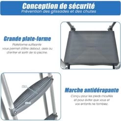 RELAX4LIFE Échelle De Piscine Hors Sol Avec Structure Acier Hauteur 122cm, Patins Antidérapants Sur 6 Pédales, Échelle Double Sécurité Pour Piscine Avec Plate-Forme Amovible 11 RELAX4LIFE Échelle De Piscine Hors Sol Avec Structure Acier Hauteur 122cm, Patins Antidérapants Sur 6 Pédales, Échelle Double Sécurité Pour Piscine Avec Plate-Forme Amovible -Piscine Soldes 64129871 5