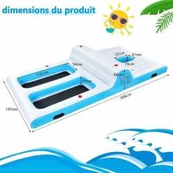 GOPLUS île Flottante Gonflable,Flotteur Gonflable Geant Pour Piscine, Lit Flottant Gonflable Salon Gonflable Geant 4 Porte-gobelets,Souffluer Inclus,pour 4 Adultes(Jusqu'a 400KG) 366x197x66cm 11 GOPLUS île Flottante Gonflable,Flotteur Gonflable Geant Pour Piscine, Lit Flottant Gonflable Salon Gonflable Geant 4 Porte-gobelets,Souffluer Inclus,pour 4 Adultes(Jusqu'a 400KG) 366x197x66cm -Piscine Soldes 64155511 5
