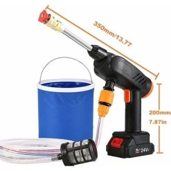 Nettoyeur Haute Pression Sans Fil Avec Kit D'Accessoires Batterie 24v Et Chargeur Inclus Adapté Pour Laver Les Voitures Les ClôTures Le RevêTement De Piscine Les Planchers De Patio ( Color : Black ) -Piscine Soldes 64222996 3