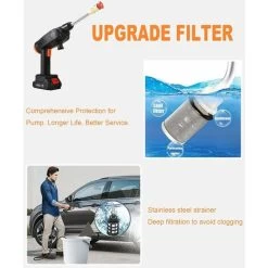 Nettoyeur Haute Pression Sans Fil Avec Kit D'Accessoires Batterie 24v Et Chargeur Inclus Adapté Pour Laver Les Voitures Les ClôTures Le RevêTement De Piscine Les Planchers De Patio ( Color : Black ) -Piscine Soldes 64222996 5