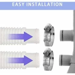 Ensoleillé Tuyau De Remplacement Pour Piscine, Accessoires De Tuyau De Pompe À Filtre Avec 4 Clips Métalliques, Tuyau De Piscine Long De 59x1,25 Pouces Pour Pompe, Accessoires De Piscine 11 Ensoleillé Tuyau De Remplacement Pour Piscine, Accessoires De Tuyau De Pompe À Filtre Avec 4 Clips Métalliques, Tuyau De Piscine Long De 59x1,25 Pouces Pour Pompe, Accessoires De Piscine -Piscine Soldes 65111198 5