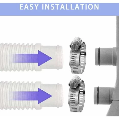 Ensoleillé Tuyau De Remplacement Pour Piscine, Accessoires De Tuyau De Pompe À Filtre Avec 4 Clips Métalliques, Tuyau De Piscine Long De 59x1,25 Pouces Pour Pompe, Accessoires De Piscine 7 Ensoleillé Tuyau De Remplacement Pour Piscine, Accessoires De Tuyau De Pompe À Filtre Avec 4 Clips Métalliques, Tuyau De Piscine Long De 59x1,25 Pouces Pour Pompe, Accessoires De Piscine – Image 5
