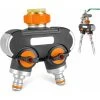 Distributeur D'eau à 2 Voies, Distributeur D'eau 3/4 Et 1/2 Avec Adaptateur Pour Robinet De Tuyau D'arrosage Et Minuterie D'eau, Débit D'eau Réglable Et Verrouillable Pour L'irrigation Du Jardin Laver 2 Distributeur D'eau à 2 Voies, Distributeur D'eau 3/4 Et 1/2 Avec Adaptateur Pour Robinet De Tuyau D'arrosage Et Minuterie D'eau, Débit D'eau Réglable Et Verrouillable Pour L'irrigation Du Jardin Laver -Piscine Soldes 66859299 1