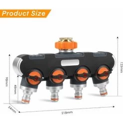 Distributeur D'eau à 4 Voies, Distributeur D'eau 3/4 Et 1/2 Avec Adaptateur Pour Robinet De Tuyau D'arrosage Et Minuterie D'eau, Débit D'eau Réglable Et Verrouillable Pour L'irrigation Du Jardin Laver 8 Distributeur D'eau à 4 Voies, Distributeur D'eau 3/4 Et 1/2 Avec Adaptateur Pour Robinet De Tuyau D'arrosage Et Minuterie D'eau, Débit D'eau Réglable Et Verrouillable Pour L'irrigation Du Jardin Laver -Piscine Soldes 66859477 2
