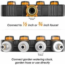 Distributeur D'eau à 4 Voies, Distributeur D'eau 3/4 Et 1/2 Avec Adaptateur Pour Robinet De Tuyau D'arrosage Et Minuterie D'eau, Débit D'eau Réglable Et Verrouillable Pour L'irrigation Du Jardin Laver 9 Distributeur D'eau à 4 Voies, Distributeur D'eau 3/4 Et 1/2 Avec Adaptateur Pour Robinet De Tuyau D'arrosage Et Minuterie D'eau, Débit D'eau Réglable Et Verrouillable Pour L'irrigation Du Jardin Laver -Piscine Soldes 66859477 3
